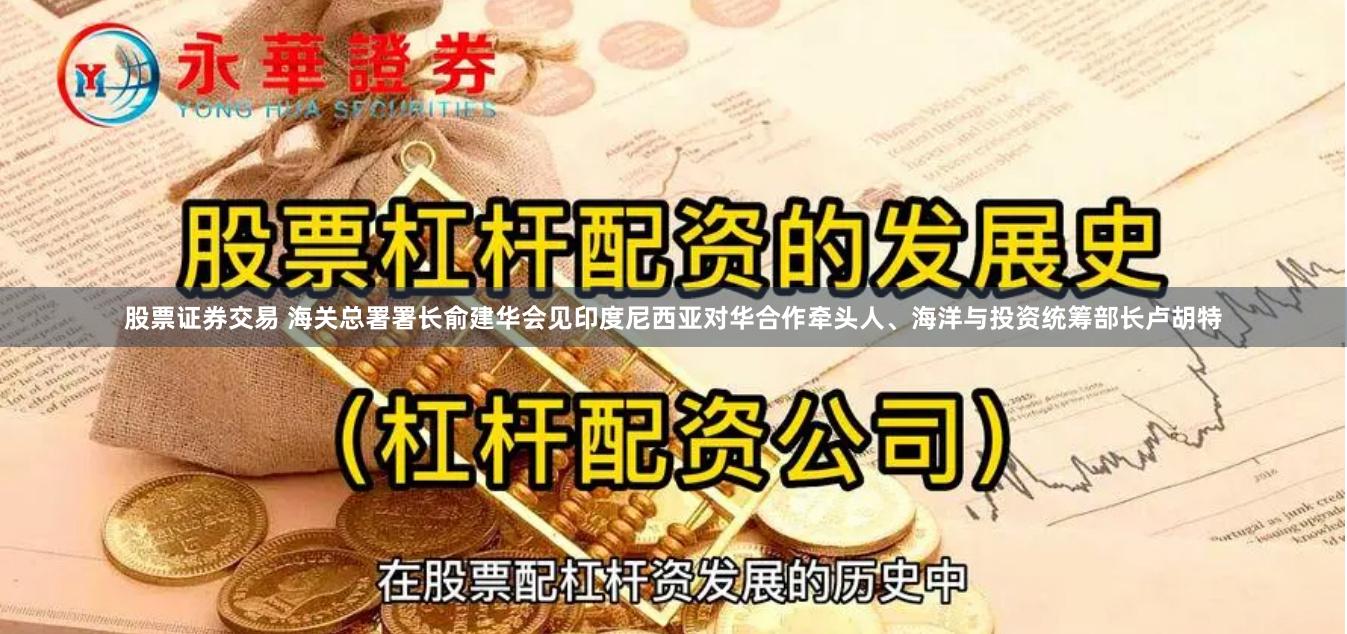 股票证券交易 海关总署署长俞建华会见印度尼西亚对华合作牵头人、海洋与投资统筹部长卢胡特